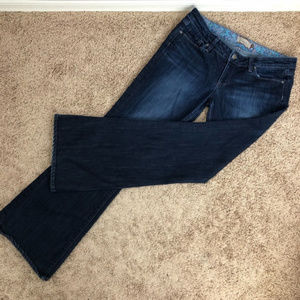 Paige Petite Laurel Canyon Jeans Dark Wash Flared